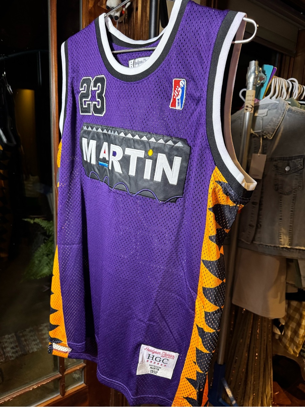Headgear Classics Purple Retro Basketball Jersey Martin Payne 90s TV Show Sz XL